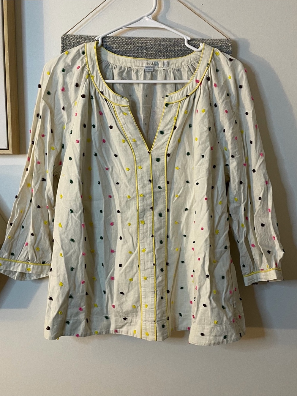 Boden Colorful Dot Shirt size 12